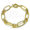 Oro Laminado Fancy Bracelet, Gold Filled Style Polished, Golden Finish, 03.415.0011.08