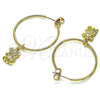 Oro Laminado Medium Hoop, Gold Filled Style Teddy Bear Design, Polished, Golden Finish, 02.63.2740.30