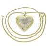 Oro Laminado Pendant Necklace, Gold Filled Style Heart Design, Polished, Golden Finish, 04.117.0032.20