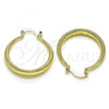 Oro Laminado Medium Hoop, Gold Filled Style Hollow Design, Diamond Cutting Finish, Golden Finish, 02.213.0440.30