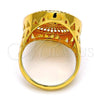 Oro Laminado Multi Stone Ring, Gold Filled Style with White Micro Pave, Polished, Golden Finish, 01.118.0029.09 (Size 9)