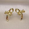 Oro Laminado Stud Earring, Gold Filled Style Bow Design, Polished, Golden Finish, 02.341.0205