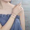 Oro Laminado Fancy Bracelet, Gold Filled Style Evil Eye and Heart Design, Multicolor Resin Finish, Golden Finish, 03.326.0008.08