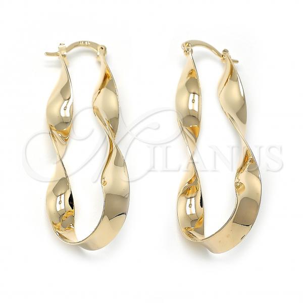 Oro Laminado Large Hoop, Gold Filled Style Polished, Golden Finish, 5.158.007