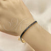 Oro Laminado Tennis Bracelet, Gold Filled Style with Black Cubic Zirconia, Polished, Golden Finish, 03.130.0008.2.07