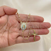 Oro Laminado Thin Rosary, Gold Filled Style Caridad del Cobre and Crucifix Design, Polished, Golden Finish, 09.253.0035.20