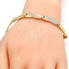 Oro Laminado Solid Bracelet, Gold Filled Style Polished, Tricolor, 03.102.0023.08