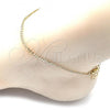 Oro Laminado Basic Anklet, Gold Filled Style Curb Design, Polished, Golden Finish, 5.222.008.10