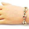 Oro Laminado Fancy Bracelet, Gold Filled Style Puff Mariner Design, Polished, Golden Finish, 03.429.0014.08