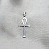 Sterling Silver Religious Pendant, Cross Design, Polished, Silver Finish, 05.392.0102