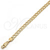Oro Laminado Basic Necklace, Gold Filled Style Pave Cuban Design, Diamond Cutting Finish, Golden Finish, 5.223.004.30