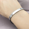 Stainless Steel Solid Bracelet, Cross Design, Polished, Steel Finish, 03.114.0412.08