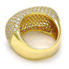 Oro Laminado Multi Stone Ring, Gold Filled Style with White Cubic Zirconia, Polished, Golden Finish, 01.99.0029.08 (Size 8)