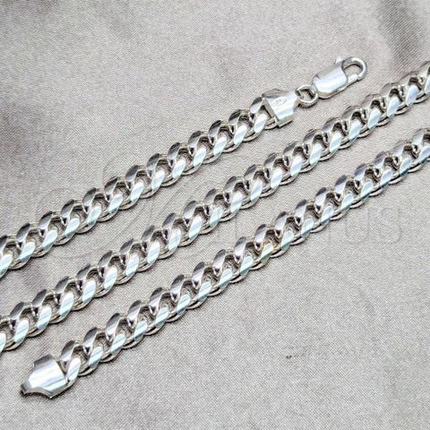Sterling Silver Basic Bracelet, Miami Cuban Design, Polished, Silver Finish, 03.420.0008.09