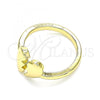 Oro Laminado Elegant Ring, Gold Filled Style Heart Design, Polished, Golden Finish, 01.341.0028