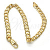 Gold Tone Basic Bracelet, Curb Design, Polished, Golden Finish, 04.242.0027.08GT