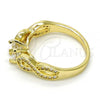 Oro Laminado Multi Stone Ring, Gold Filled Style Infinite Design, with White Cubic Zirconia and White Micro Pave, Polished, Golden Finish, 01.99.0097.08 (Size 8)