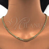 Oro Laminado Basic Necklace, Gold Filled Style Miami Cuban Design, Polished, Golden Finish, 04.213.0099.24