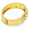 Gold Tone Individual Bangle, with White Crystal, Polished, Golden Finish, 07.252.0021.05.GT (15 MM Thickness, Size 5 - 2.50 Diameter)