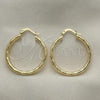Oro Laminado Medium Hoop, Gold Filled Style Diamond Cutting Finish, Golden Finish, 02.213.0254.1.30