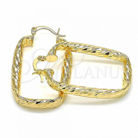 Oro Laminado Small Hoop, Gold Filled Style Hollow Design, Diamond Cutting Finish, Golden Finish, 02.170.0292.25