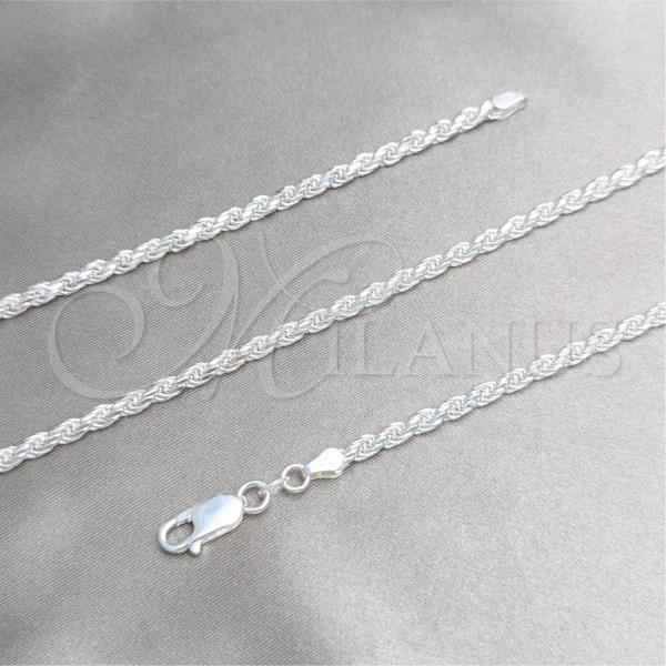 Sterling Silver Basic Necklace, Rope Design, Polished, Silver Finish, 04.420.0037.20