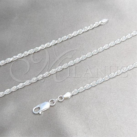 Sterling Silver Basic Necklace, Rope Design, Polished, Silver Finish, 04.420.0037.20