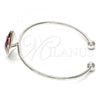 Rhodium Plated Individual Bangle, with Cyclamen Opal Swarovski Crystals, Polished, Rhodium Finish, 07.239.0006.2 (02 MM Thickness, One size fits all)