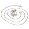 Rhodium Plated Pendant Necklace, Teddy Bear Design, with Aurore Boreale Swarovski Crystals, Black Enamel Finish, Rhodium Finish, 04.239.0041.2.18
