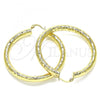 Oro Laminado Large Hoop, Gold Filled Style Hollow Design, Diamond Cutting Finish, Golden Finish, 02.213.0313.50
