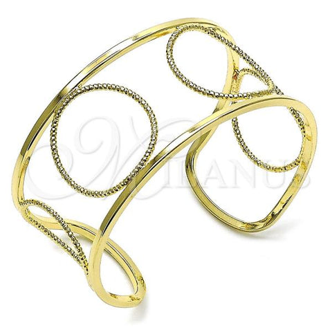 Oro Laminado Individual Bangle, Gold Filled Style Diamond Cutting Finish, Golden Finish, 07.163.0006