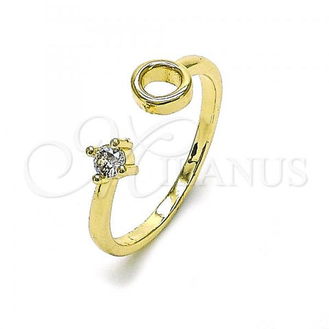Oro Laminado Multi Stone Ring, Gold Filled Style with White Cubic Zirconia, Polished, Golden Finish, 01.284.0074