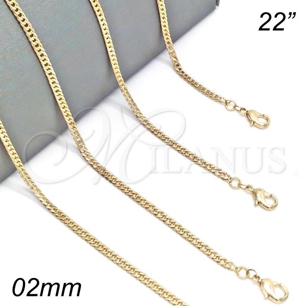 Oro Laminado Basic Necklace, Gold Filled Style Polished, Golden Finish, 04.213.0073.22