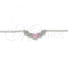 Rhodium Plated Pendant Necklace, with Pink and White Cubic Zirconia, Polished, Rhodium Finish, 04.213.0035.1.16