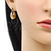 Oro Laminado Small Hoop, Gold Filled Style Hollow Design, Polished, Golden Finish, 02.163.0158.20