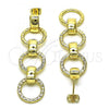 Oro Laminado Long Earring, Gold Filled Style Diamond Cutting Finish, Golden Finish, 02.213.0469