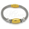 Stainless Steel Fancy Bracelet, Polished, Two Tone, 03.230.0001.07