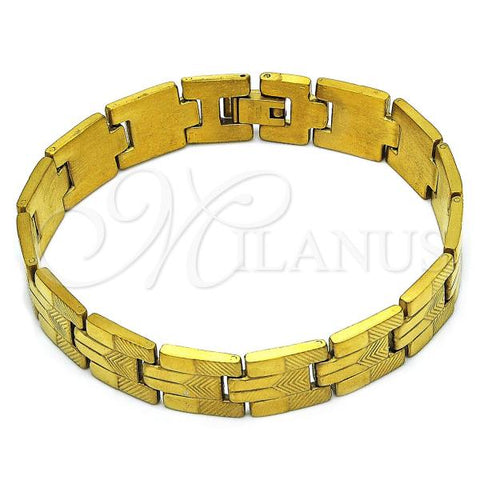Stainless Steel Solid Bracelet, Polished, Golden Finish, 03.114.0312.1.08