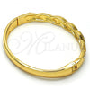 Oro Laminado Individual Bangle, Gold Filled Style with White Crystal, Polished, Golden Finish, 07.252.0039.04 (06 MM Thickness, Size 4 - 2.25 Diameter)
