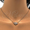 Oro Laminado Pendant Necklace, Gold Filled Style Heart Design, with White Cubic Zirconia, Polished, Golden Finish, 04.213.0034.16