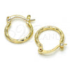 Oro Laminado Small Hoop, Gold Filled Style Diamond Cutting Finish, Golden Finish, 02.96.0079.15