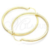 Oro Laminado Large Hoop, Gold Filled Style with White Micro Pave, Polished, Golden Finish, 02.156.0460.50