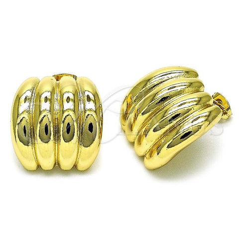 Oro Laminado Stud Earring, Gold Filled Style Polished, Golden Finish, 02.213.0661