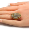 Oro Laminado Multi Stone Ring, Gold Filled Style with White Micro Pave, Polished, Golden Finish, 01.118.0029.07 (Size 7)