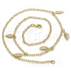Oro Laminado Pendant Necklace, Gold Filled Style Leaf Design, Polished, Golden Finish, 04.63.1374.18