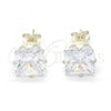 Sterling Silver Stud Earring, with White Cubic Zirconia, Polished,, 02.63.2613