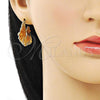 Oro Laminado Stud Earring, Gold Filled Style Polished, Golden Finish, 02.163.0219