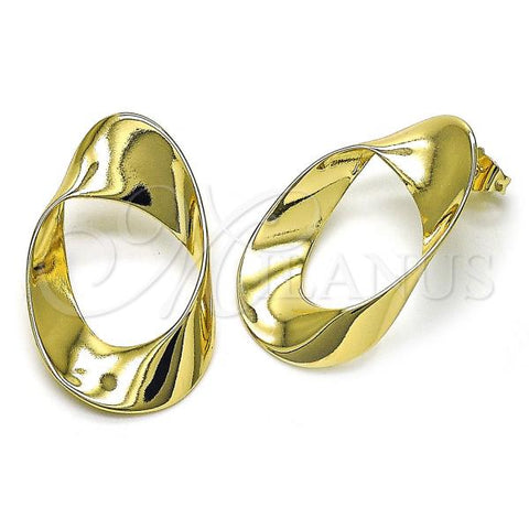 Oro Laminado Stud Earring, Gold Filled Style Polished, Golden Finish, 02.195.0290