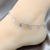 Sterling Silver Fancy Anklet, Turtle Design, Polished, Silver Finish, 03.409.0075.10