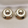 Oro Laminado Stud Earring, Gold Filled Style Hollow Design, Polished, Golden Finish, 02.428.0033